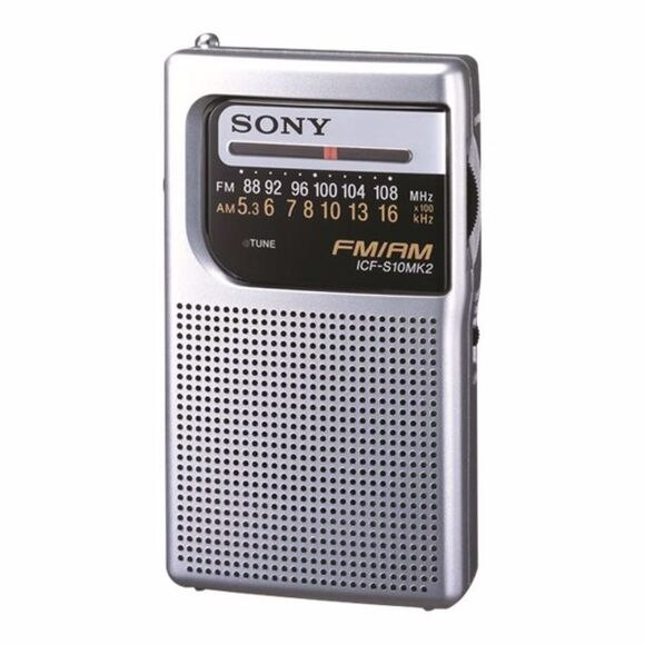 NEW Sony ICF-S10MK2 Pocket AM/FM Battery Powered Radio Silver - Picture 1 of 7